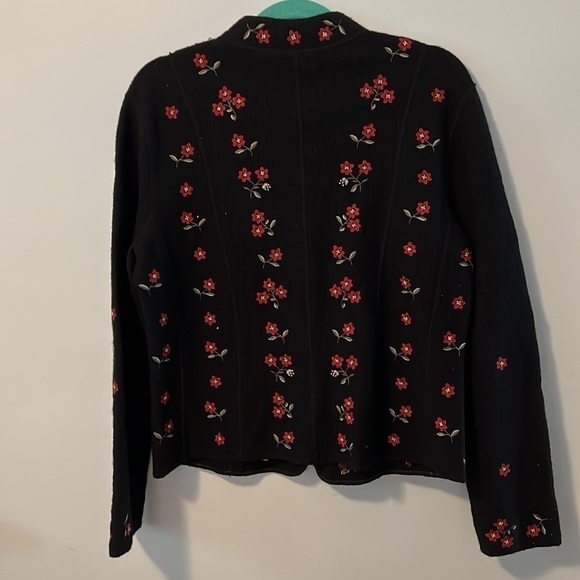 Talbots Boiled Wool Embroidered Button Jacket size Medium - Picture 4 of 7
